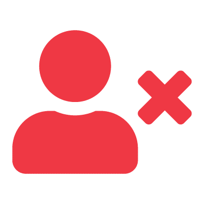 Red Person Icon with X