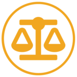 Yellow Legal Scales Icon