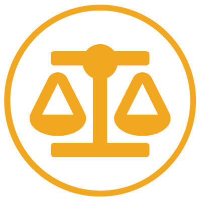 Yellow Legal Scales Icon