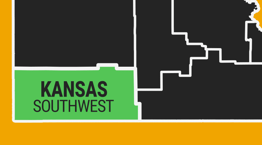 Southwest Kansas Colorful Graphic Map