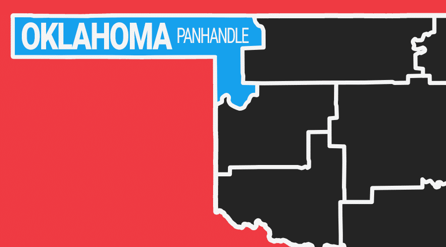 Oklahoma Panhandle Colorful Graphic Map