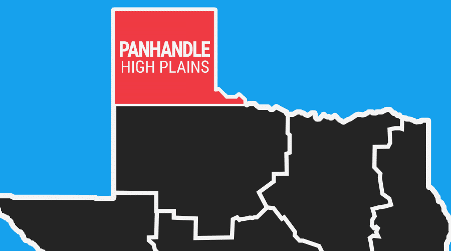 Texas Panhandle Highlands Colorful Graphic Map