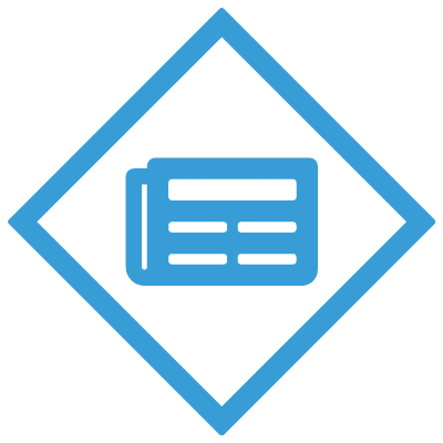 local media icon diamond blue