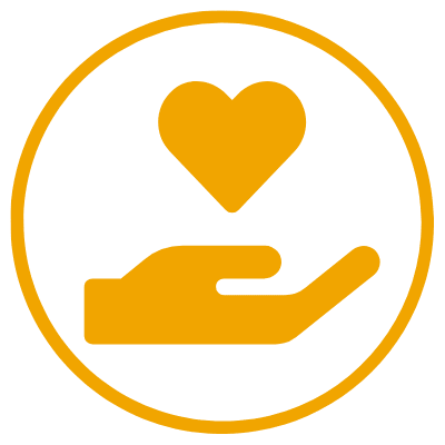nonprofit icon circle orange