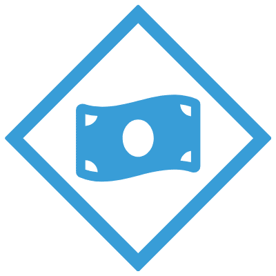 paid media icon diamond blue