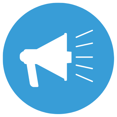 promote icon circle blue