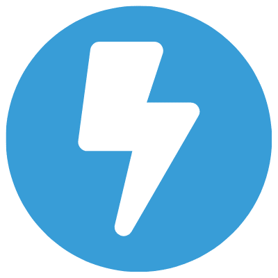energy icon blue blue circular lightning bolt icon representing energy