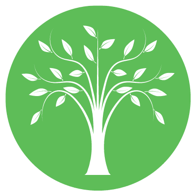 tree icon green green circular icon of a tree