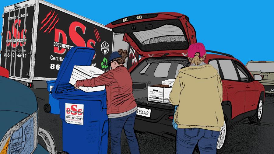 An Infographic Highlighting the Shred Day Outdoor Events at Parking Lots Area in Lubbock, TX