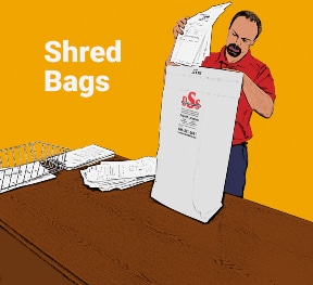 A Man Taking off a document from a paper bag for residential shredding service in Lubbock, TX