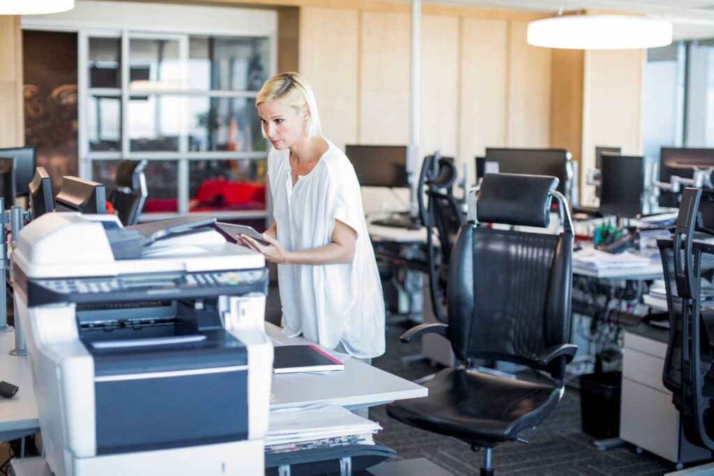 Office copier and printer handling sensitive documents for secure data management in Lubbock, TX