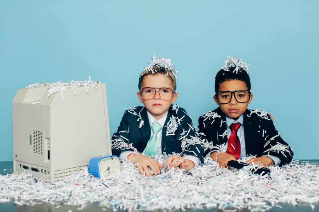 Student records and confidential school documents prepared for secure shredding in Lubbock, TX
